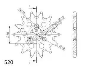 SUPERSPROX SU1144514 ktw front 14t, 520 - Bottom side