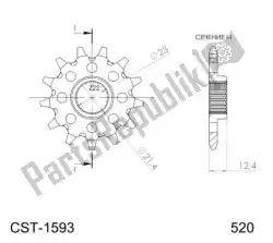 Here you can order the ktw front 14t, 520 from Supersprox, with part number SU1159314: