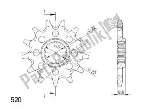 SUPERSPROX SU1190113 ktw dianteiro 13t, 520 - Lado inferior