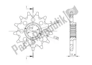 SUPERSPROX SU1190213 ktw dianteiro 13t, 520 - Lado inferior