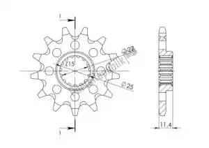 SUPERSPROX SU1190214 ktw front 14t, 520 - Bottom side