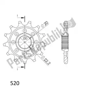 SUPERSPROX SU1190514 ktw front 14t, 520 - Bottom side