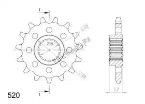SUPERSPROX SU1505414 ktw front 14t, 520 - Bottom side