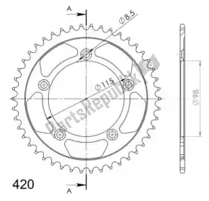 SUPERSPROX SU4451B ktw rear steel 51t, black, 420 - Bottom side