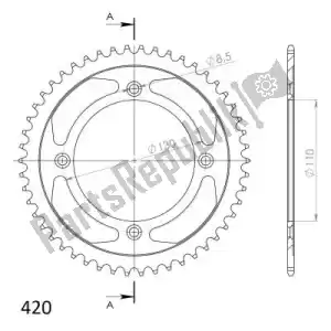 SUPERSPROX SU420950B ktw trasero acero 50t, negro, 420 - Lado inferior