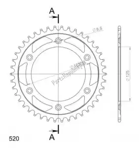 SUPERSPROX SU421042B ktw posteriore acciaio 42t, nero, 520 - Il fondo