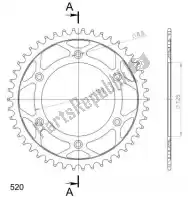 SU421046B, Supersprox, Ktw arrière acier 46t, noir, 520    , Nouveau