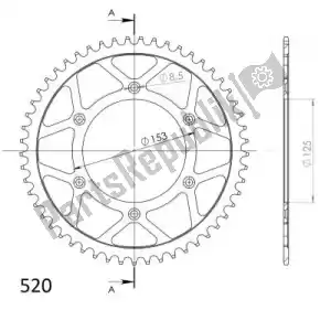SUPERSPROX SU421051B ktw aço traseiro 51t, preto, 520 - Lado inferior