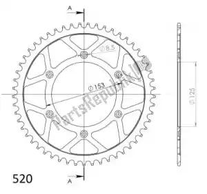 SUPERSPROX SU421052B ktw acier arrière 52t, noir, 520 - La partie au fond