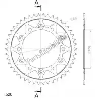 SU4245346B, Supersprox, Ktw posteriore acciaio 46t, nero, 520    , Nuovo