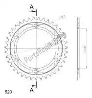 SU424538B, Supersprox, Ktw posteriore acciaio 38t, nero, 520    , Nuovo