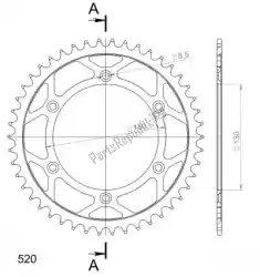 Here you can order the ktw rear steel 46t, black, 520 from Supersprox, with part number SU424546B: