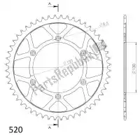 SU424549B, Supersprox, Ktw aço traseiro 49t, preto, 520    , Novo