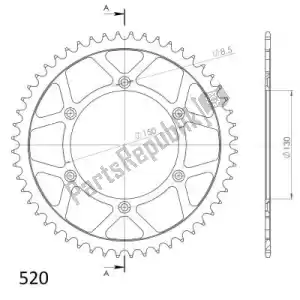 SUPERSPROX SU424549B ktw trasero acero 49t, negro, 520 - Lado inferior