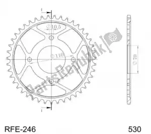 SUPERSPROX SU424641B ktw rear steel 41t, black, 530 - Bottom side