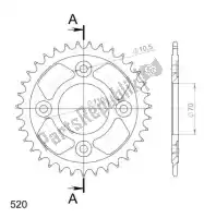 SU424735B, Supersprox, Ktw rear steel 35t, black    , Nieuw