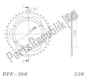 SUPERSPROX SU426038B ktw trasero acero 38t negro - Lado inferior