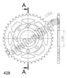 SUPERSPROX SU426943B ktw trasero acero 43t negro - Lado inferior