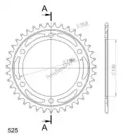 SU430039B, Supersprox, Ktw posteriore acciaio 39t, nero, 525    , Nuovo