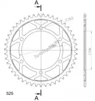 SU430047B, Supersprox, Ktw posteriore acciaio 47t, nero, 525    , Nuovo