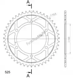 Qui puoi ordinare ktw posteriore acciaio 47t, nero, 525 da Supersprox , con numero parte SU430047B: