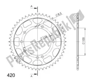 SUPERSPROX SU445750B ktw aço traseiro 50t, preto, 420 - Lado inferior