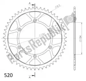 SUPERSPROX SU446048B ktw rear steel 48t, black, 520 - Onderkant