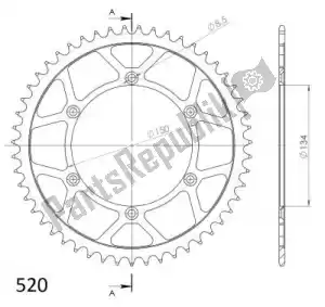 SUPERSPROX SU446050B ktw trasero acero 50t, negro, 520 - Lado inferior