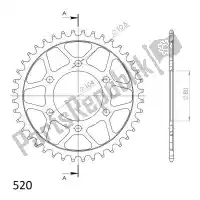 SU447842B, Supersprox, Ktw arrière acier 42t, noir, 520    , Nouveau