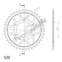 SU447843B, Supersprox, Ktw arrière acier 43t, noir, 520    , Nouveau