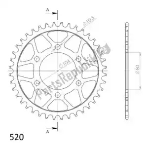 SUPERSPROX SU447843B ktw aço traseiro 43t, preto, 520 - Lado inferior