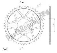 SU447846B, Supersprox, Ktw trasero acero 46t, negro, 520    , Nuevo