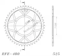 SU448045B, Supersprox, Ktw arrière acier 45t, noir, 525    , Nouveau