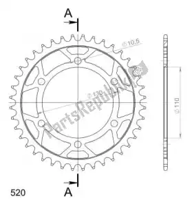 SUPERSPROX SU448640B ktw rear steel 40t, black, 520 - Onderkant