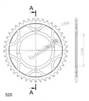 SU448641B, Supersprox, Ktw acier arrière 41t, noir, 520    , Nouveau