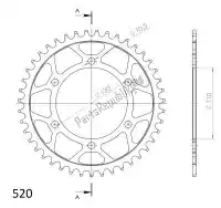 SU448643B, Supersprox, Ktw rear steel 43t, black, 520    , Nieuw