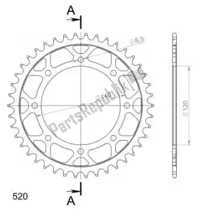 SUPERSPROX SU448742B ktw posteriore acciaio 42t, nero, 520 - Il fondo