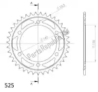 SU449839B, Supersprox, Ktw aço traseiro 39t, preto, 525    , Novo