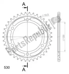 SUPERSPROX SU449938B ktw aço traseiro 38t, preto, 530 - Lado inferior