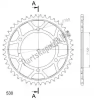 SU449946B, Supersprox, Ktw arrière acier 46t, noir, 530    , Nouveau