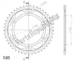 SUPERSPROX SU450245B ktw rear steel 45t, black, 530 - Onderkant