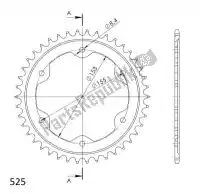 SU461338B, Supersprox, Ktw aço traseiro 38t, preto, 525    , Novo