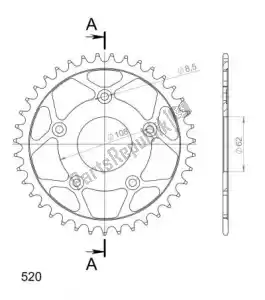 SUPERSPROX SU470139B ktw rear steel 39t black - Bottom side