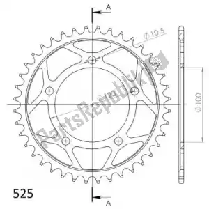SUPERSPROX SU470240B ktw rear steel 40t, black, 525 - Onderkant