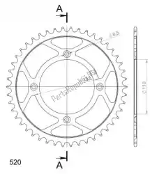 Qui puoi ordinare ktw posteriore acciaio 46t, nero, 520 da Supersprox , con numero parte SU472046B: