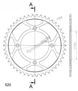 SUPERSPROX SU472046B ktw posteriore acciaio 46t, nero, 520 - Il fondo