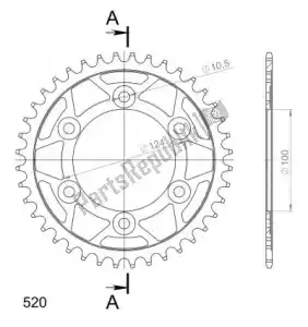 SUPERSPROX SU473540B ktw rear steel 40t, black, 520 - Bottom side