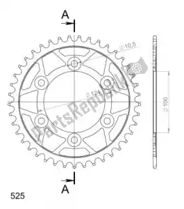 SUPERSPROX SU473541B ktw rear steel 41t, black, 520 - Onderkant