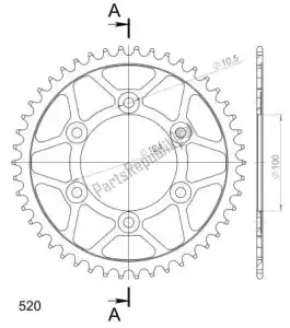 SUPERSPROX SU473546B ktw posteriore acciaio 46t, nero, 520 - Il fondo