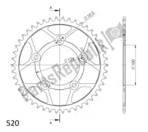 SUPERSPROX SU474346B ktw posteriore acciaio 46t, nero, 520 - Il fondo